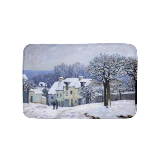 Alfred Sisley - Place Chenil in Marly, Schneeeffek Badematte (Vorderseite)