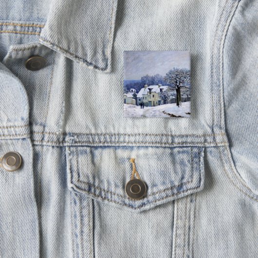 Alfred Sisley - Place Chenil in Marly, Schneeeffek Button (Beispiel)