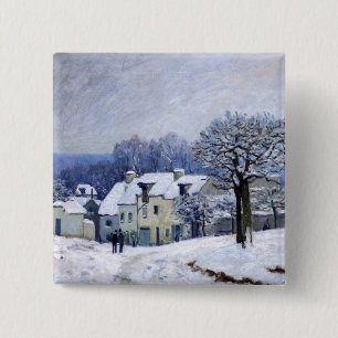 Alfred Sisley - Place Chenil in Marly, Schneeeffek Button