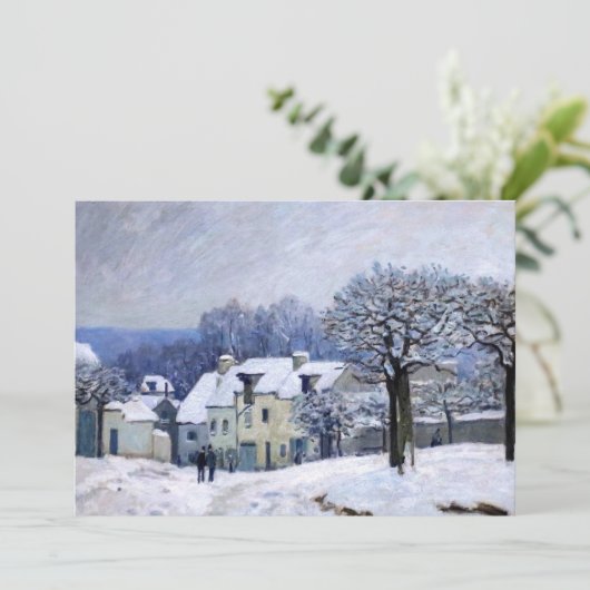 Alfred Sisley - Place Chenil in Marly, Schneeeffek Einladung (Stehend Vorderseite)