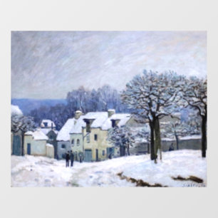Alfred Sisley - Place Chenil in Marly, Schneeeffek Fensteraufkleber