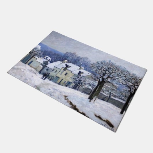 Alfred Sisley - Place Chenil in Marly, Schneeeffek Fußmatte (Schrägansicht)