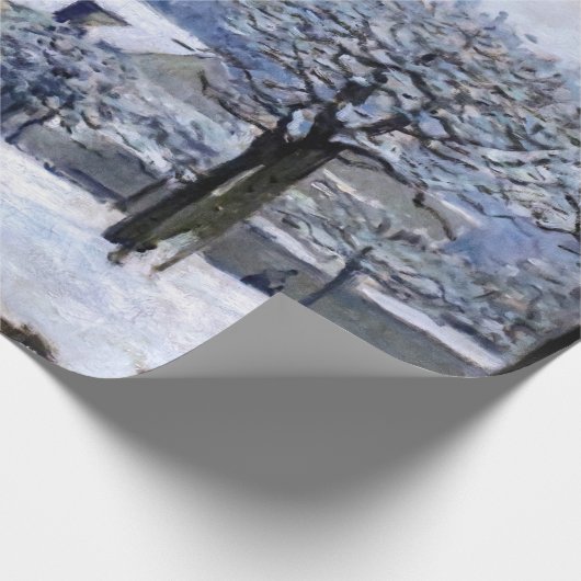 Alfred Sisley - Place Chenil in Marly, Schneeeffek Geschenkpapier (Ecke)
