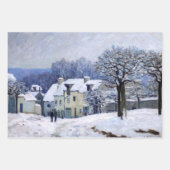Alfred Sisley - Place Chenil in Marly, Schneeeffek Geschenkpapier Set (Vorderseite 3)