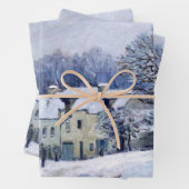 Alfred Sisley - Place Chenil in Marly, Schneeeffek Geschenkpapier Set (Beispiel)