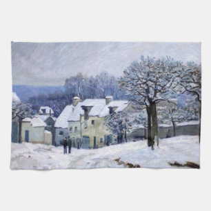 Alfred Sisley - Place Chenil in Marly, Schneeeffek Geschirrtuch