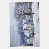 Alfred Sisley - Place Chenil in Marly, Schneeeffek Geschirrtuch (Vertikal)