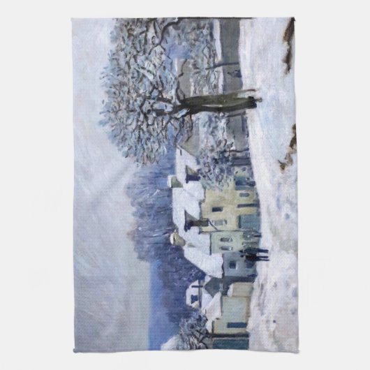 Alfred Sisley - Place Chenil in Marly, Schneeeffek Geschirrtuch (Vertikal)