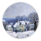 Alfred Sisley - Place Chenil in Marly, Schneeeffek Keramikknauf (Vorderseite)