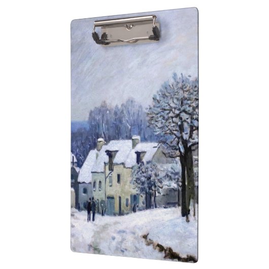 Alfred Sisley - Place Chenil in Marly, Schneeeffek Klemmbrett (Links)