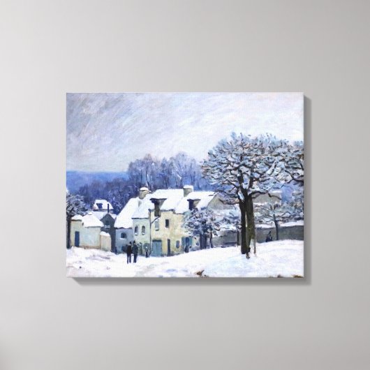 Alfred Sisley - Place Chenil in Marly, Schneeeffek Leinwanddruck (Vorderseite)