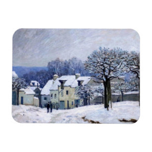 Alfred Sisley - Place Chenil in Marly, Schneeeffek Magnet