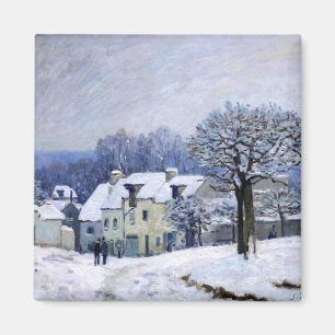 Alfred Sisley - Place Chenil in Marly, Schneeeffek Magnet