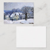 Alfred Sisley - Place Chenil in Marly, Schneeeffek Mitteilungskarte (Vorne/Hinten)