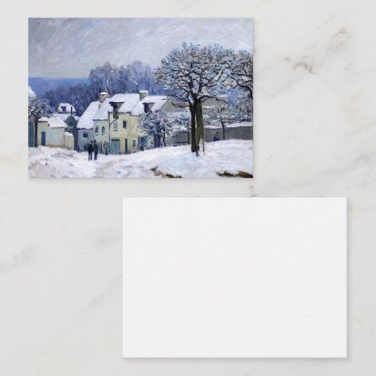 Alfred Sisley - Place Chenil in Marly, Schneeeffek Mitteilungskarte (Vorne/Hinten)