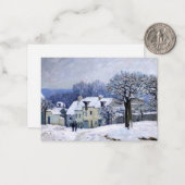 Alfred Sisley - Place Chenil in Marly, Schneeeffek Mitteilungskarte (Vorderseite/Rückseite Beispiel)