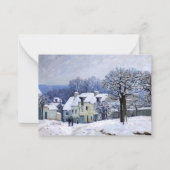 Alfred Sisley - Place Chenil in Marly, Schneeeffek Mitteilungskarte (Vorderseite)
