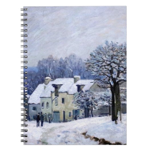 Alfred Sisley - Place Chenil in Marly, Schneeeffek Notizblock (Vorderseite)