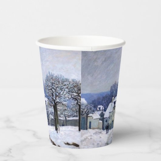 Alfred Sisley - Place Chenil in Marly, Schneeeffek Pappbecher (Rechts)