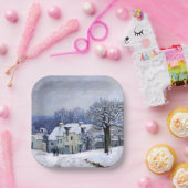 Alfred Sisley - Place Chenil in Marly, Schneeeffek Pappteller (Party)