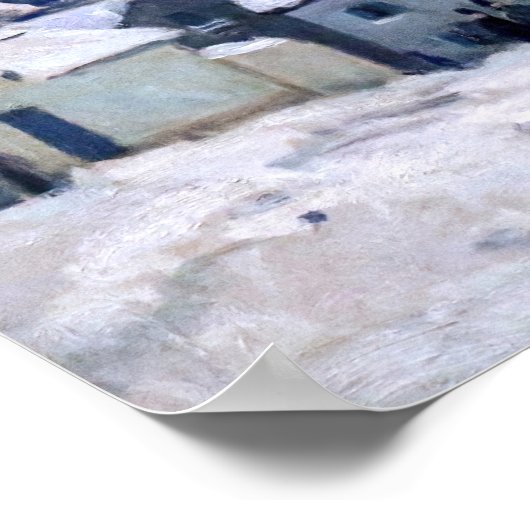 Alfred Sisley - Place Chenil in Marly, Schneeeffek Poster (Ecke)