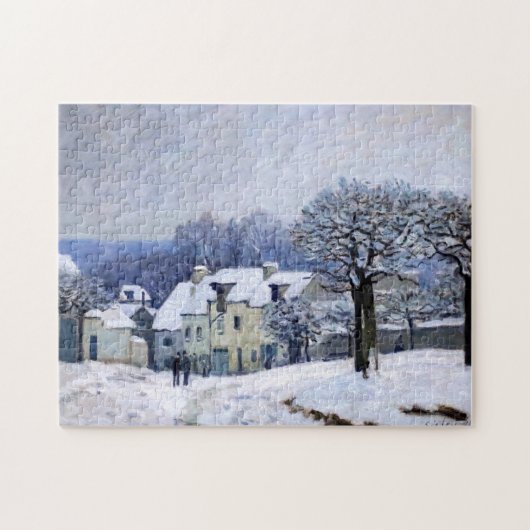 Alfred Sisley - Place Chenil in Marly, Schneeeffek Puzzle (Horizontal)