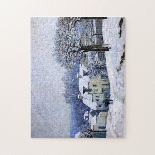 Alfred Sisley - Place Chenil in Marly, Schneeeffek Puzzle (Vertikal)