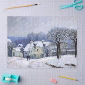 Alfred Sisley - Place Chenil in Marly, Schneeeffek Seidenpapier (Basteln)