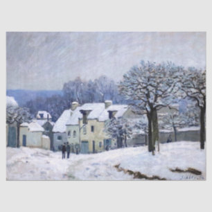 Alfred Sisley - Place Chenil in Marly, Schneeeffek Seidenpapier
