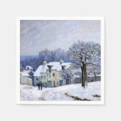 Alfred Sisley - Place Chenil in Marly, Schneeeffek Serviette (Vorderseite)
