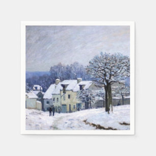 Alfred Sisley - Place Chenil in Marly, Schneeeffek Serviette