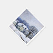Alfred Sisley - Place Chenil in Marly, Schneeeffek Serviette (Ecke)