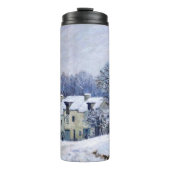 Alfred Sisley - Place Chenil in Marly, Schneeeffek Thermosbecher (Vorderseite)