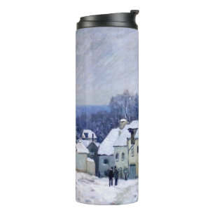 Alfred Sisley - Place Chenil in Marly, Schneeeffek Thermosbecher