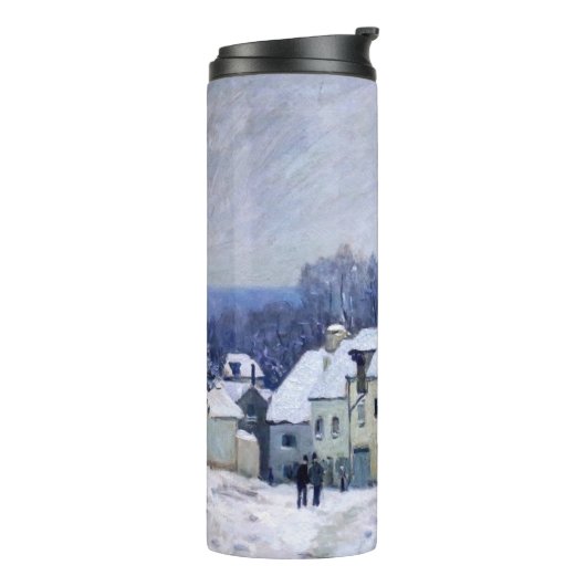 Alfred Sisley - Place Chenil in Marly, Schneeeffek Thermosbecher (Nach links gedreht)