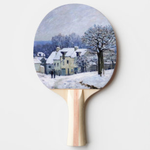 Alfred Sisley - Place Chenil in Marly, Schneeeffek Tischtennis Schläger