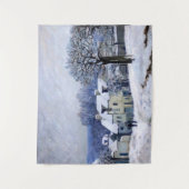 Alfred Sisley - Place Chenil in Marly, Schneeeffek Wandteppich (Vorderseite)