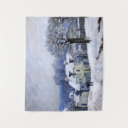 Alfred Sisley - Place Chenil in Marly, Schneeeffek Wandteppich (Vorderseite)