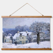 Alfred Sisley - Place Chenil in Marly, Schneeeffek Wandteppich Mit Holzrahmen (Vorne)