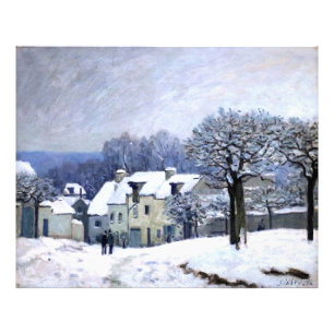 Alfred Sisley Place du Chenil in Marly, Schnee Fotodruck