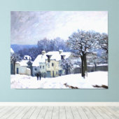 Alfred Sisley Place du Chenil in Marly, Schnee Leinwanddruck (Insitu (Holzboden))
