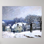 Alfred Sisley Place du Chenil in Marly, Schnee Poster (Vorne)