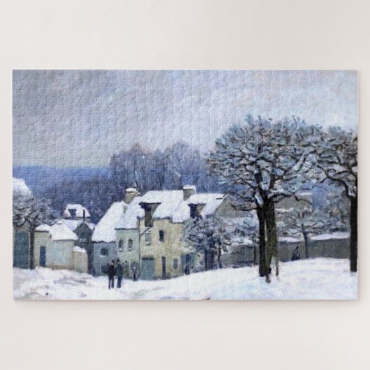 Alfred Sisley Place du Chenil in Marly, Schnee Puzzle (Horizontal)