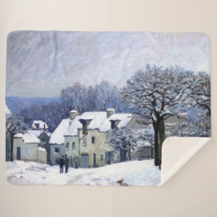 Alfred Sisley Place du Chenil in Marly, Schnee Sherpadecke