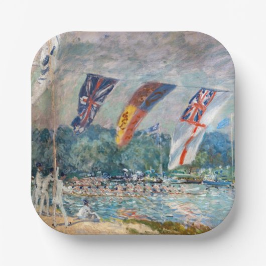Alfred Sisley - Regatta bei Molesey Pappteller (Vorderseite)