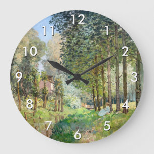 Alfred Sisley - Ruhe am Bach Große Wanduhr