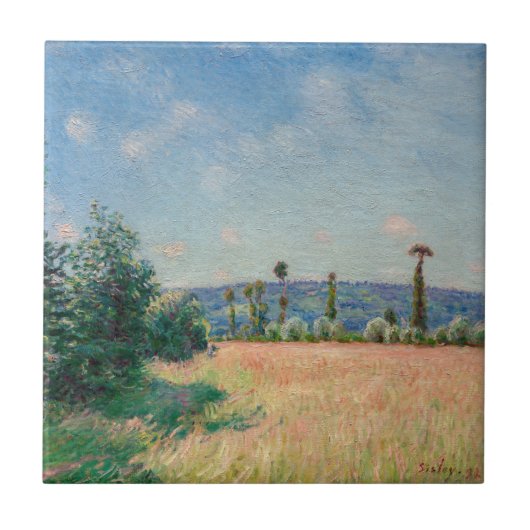 Alfred Sisley - Sahurs Meadows in Morning Sun Fliese (Vorderseite)