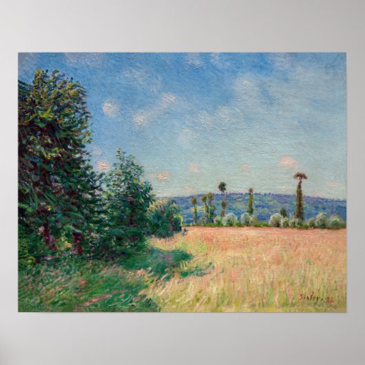 Alfred Sisley - Sahurs Meadows in Morning Sun Poster (Vorne)
