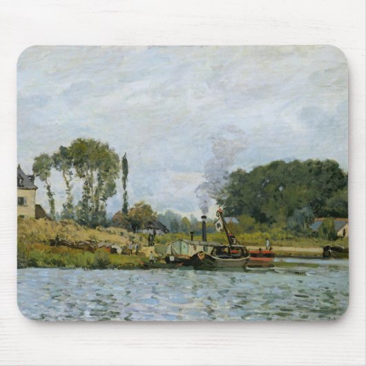 Alfred Sisley | Schiffe an der Schleuse von Bougiv Mousepad (Vorne)