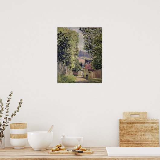 Alfred Sisley | Straße in Louveciennes Poster (Küche)